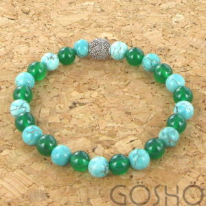 Howlite turquoise & Onyx vert